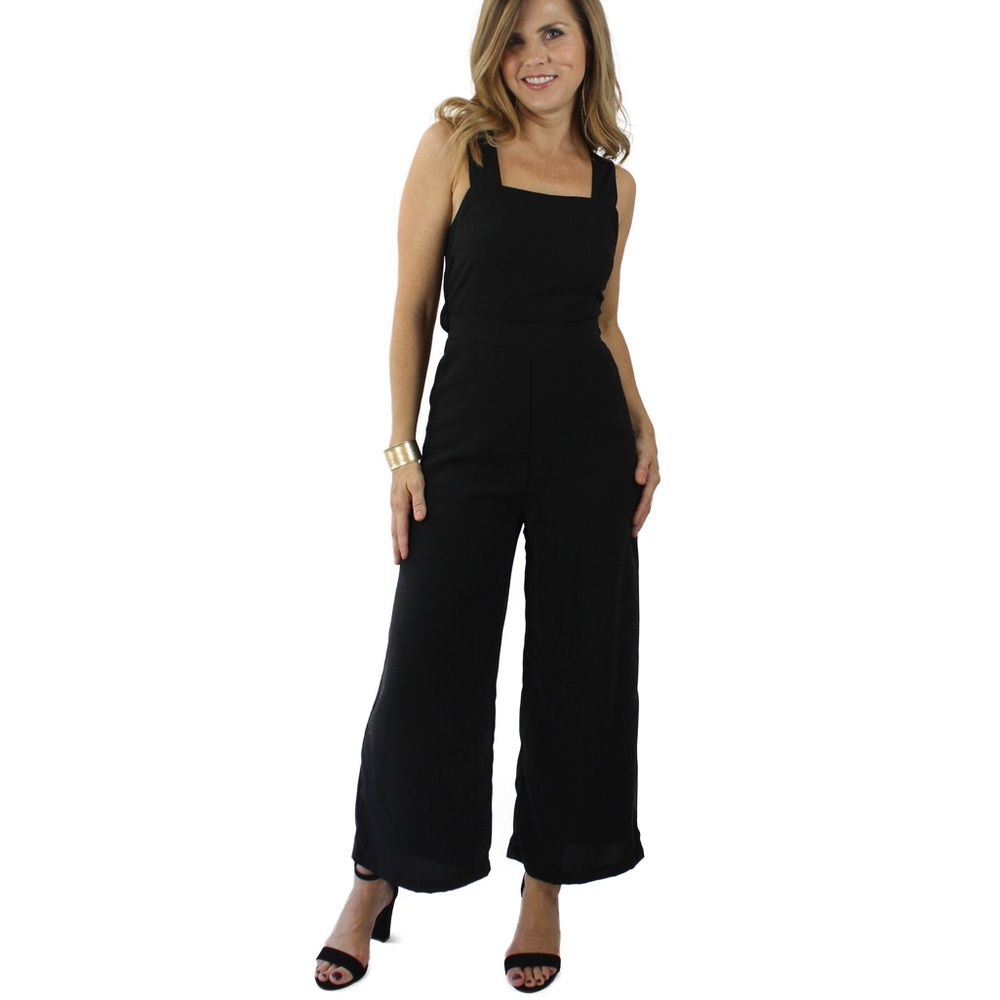 Black Cropped Jumpsuit